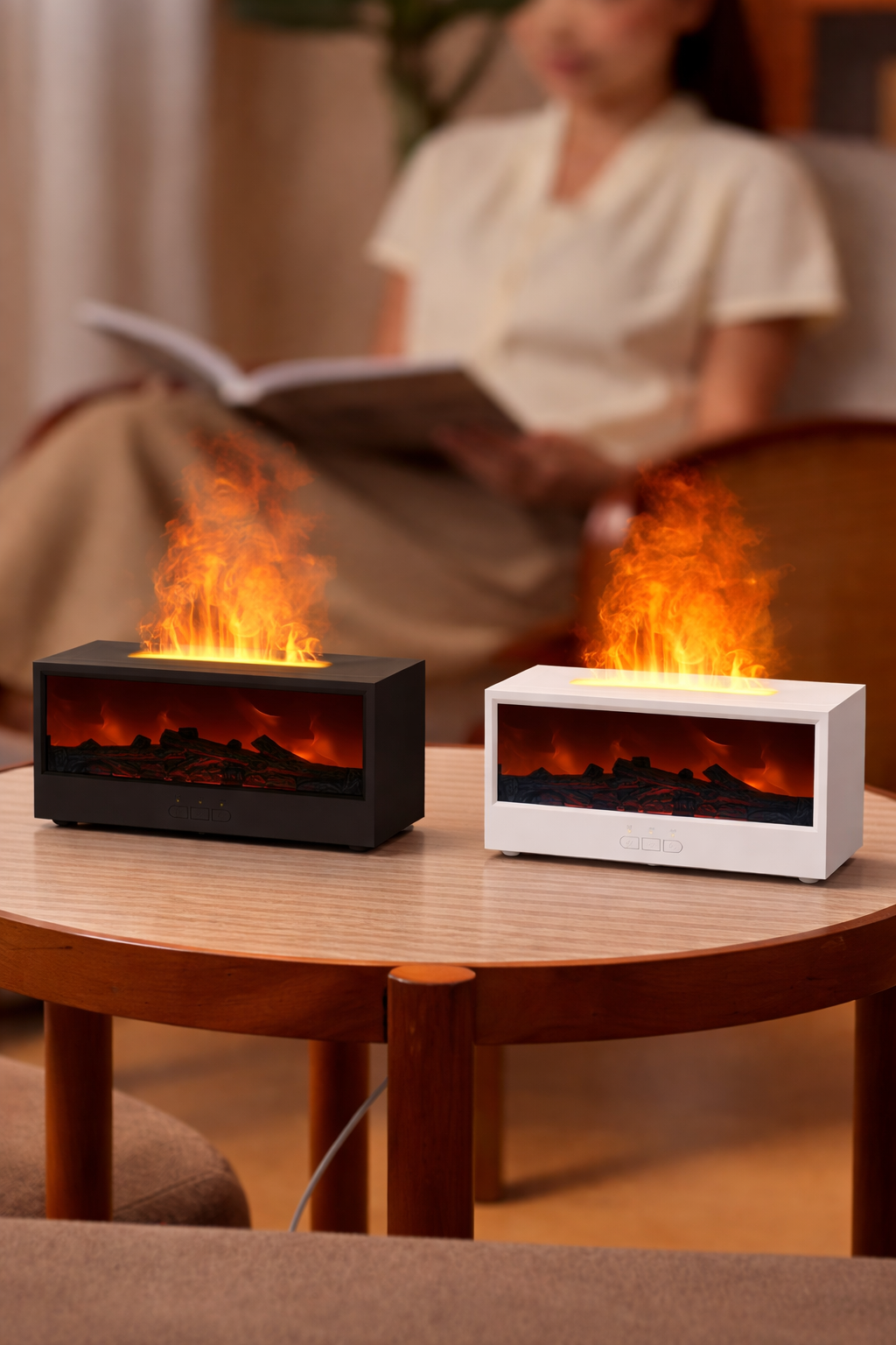 Humidificador Difusor Chimenea con Efecto Llama LED – Aromaterapia Relajante