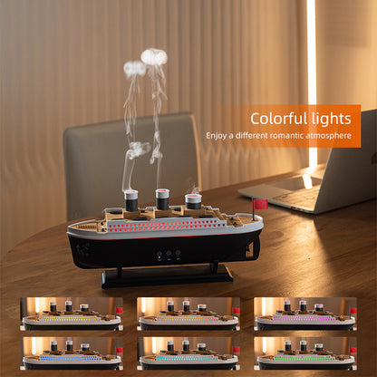 Barco Humidificador Difusor con Luces LED y Aromaterapia