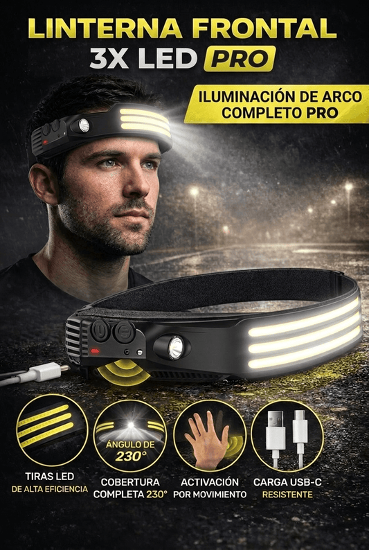 Linterna Frontal 3X LED PRO