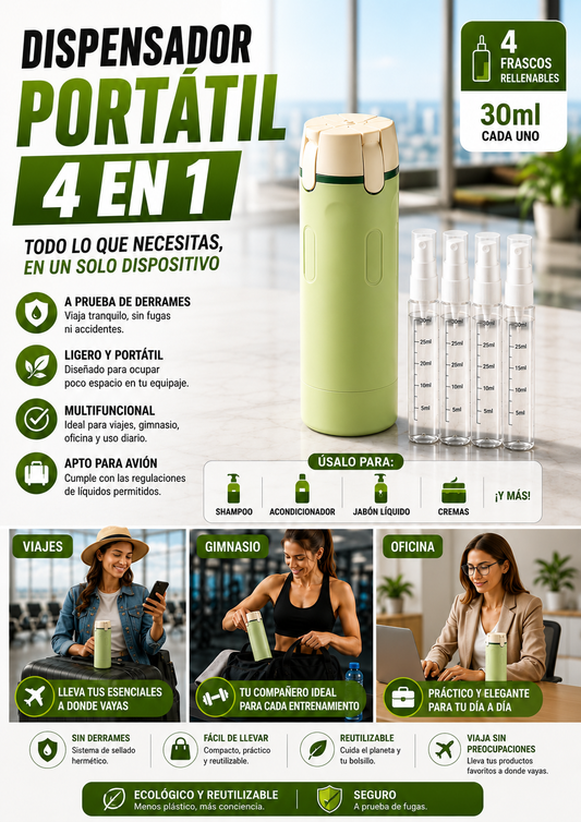 Dispensador Portátil 4 en 1